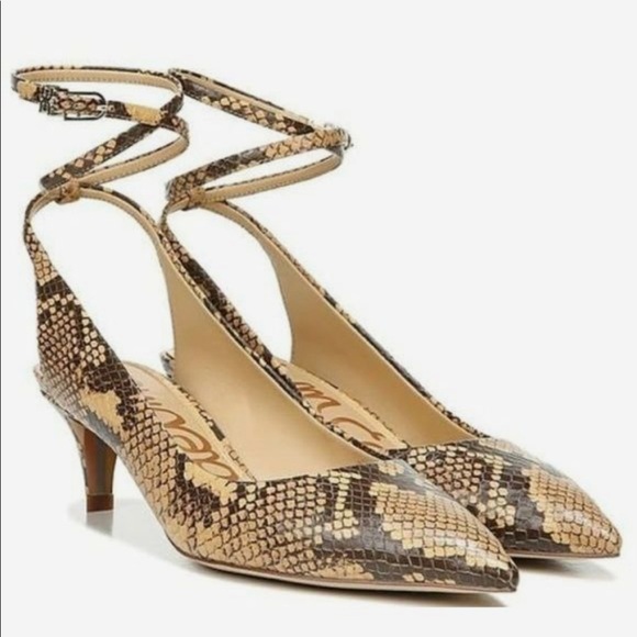 Sam Edelman Devry Ankle Wrap Leather Pumps NEW - Picture 1 of 9